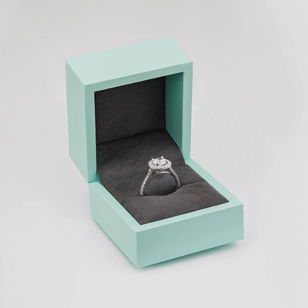 Born Platinum 1.61ct Lab Grown Round Halo & Diamond Sides Ring image number 4