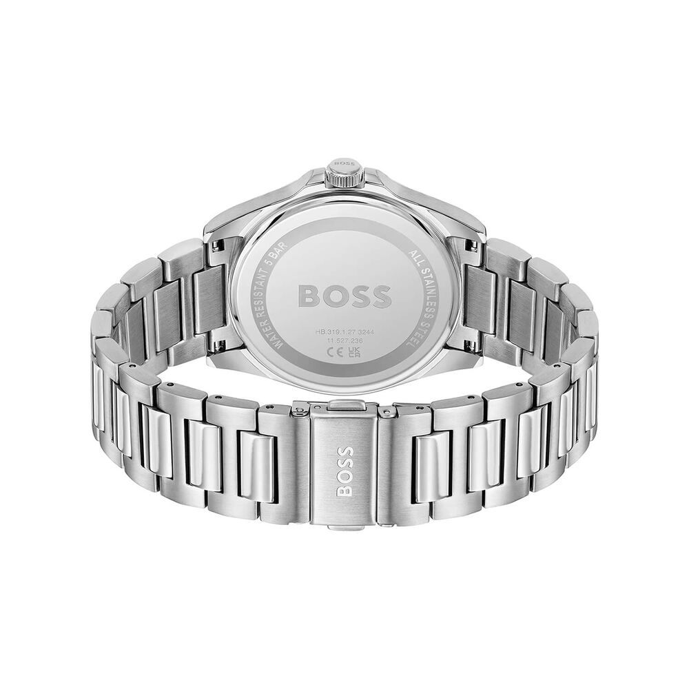 BOSS Strike 41mm Silver Textured Dial Steel Bracelet Watch image number 2