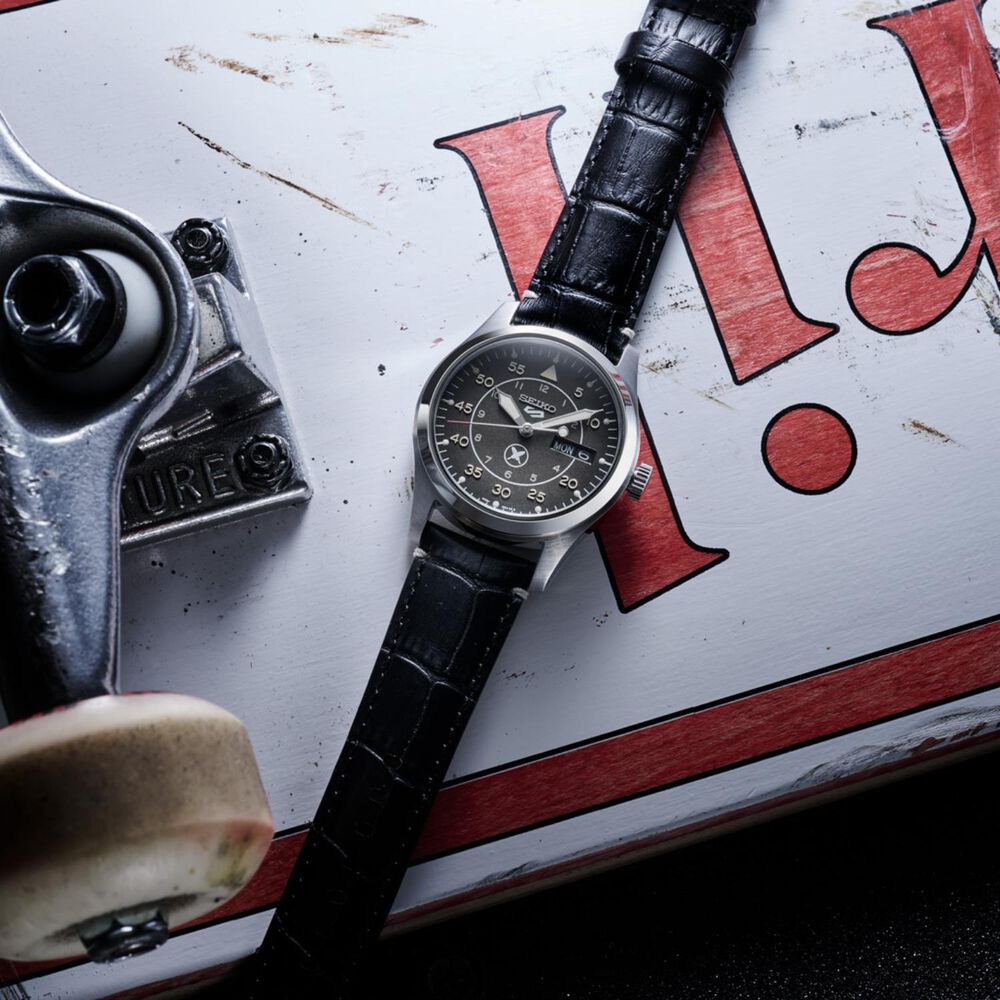 Seiko 5 Sports X Yuto Horigome Limited Edition IV 39.4mm Brown Dial Leather Strap Watch image number 5