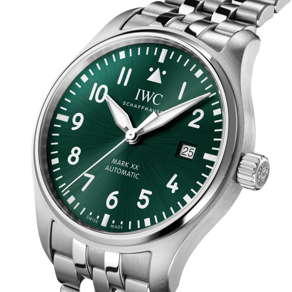 IWC Schaffhausen Pilot's Mark XX 40mm Green Dial Bracelet Watch image number 1