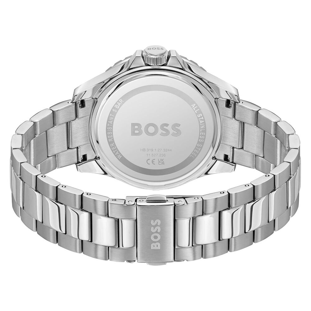 BOSS Troper Sport 41mm Black Dial Red Bezel Stainless Steel Bracelet Watch image number 2