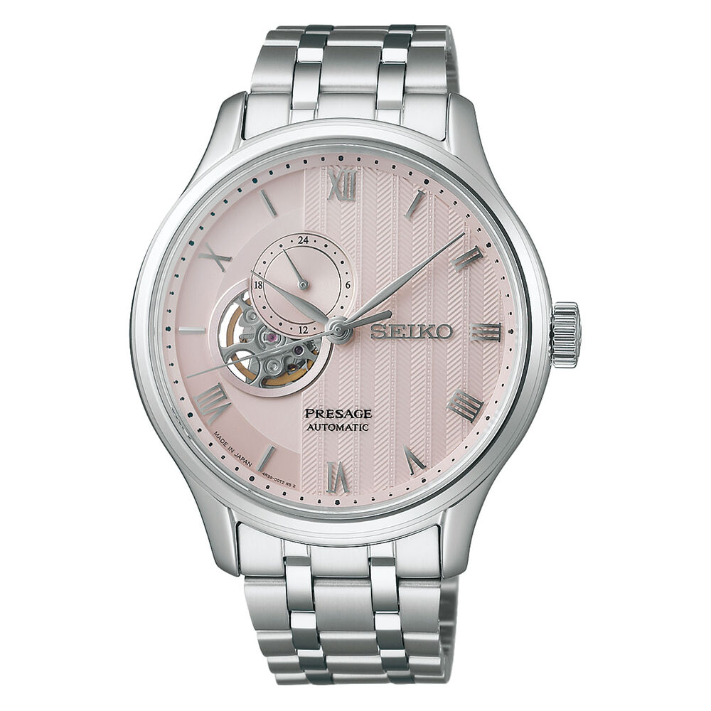 Seiko Presage Zen Garden Kyoto Cherry Blossom 41.8mm Dial Steel Bracelet Watch image number 0