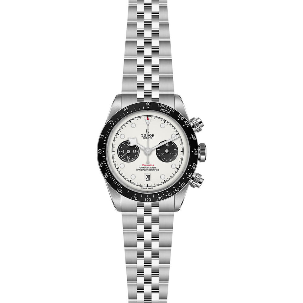 TUDOR Black Bay Chrono 41mm Opaline Dial Steel Five-Link Bracelet Watch image number 1