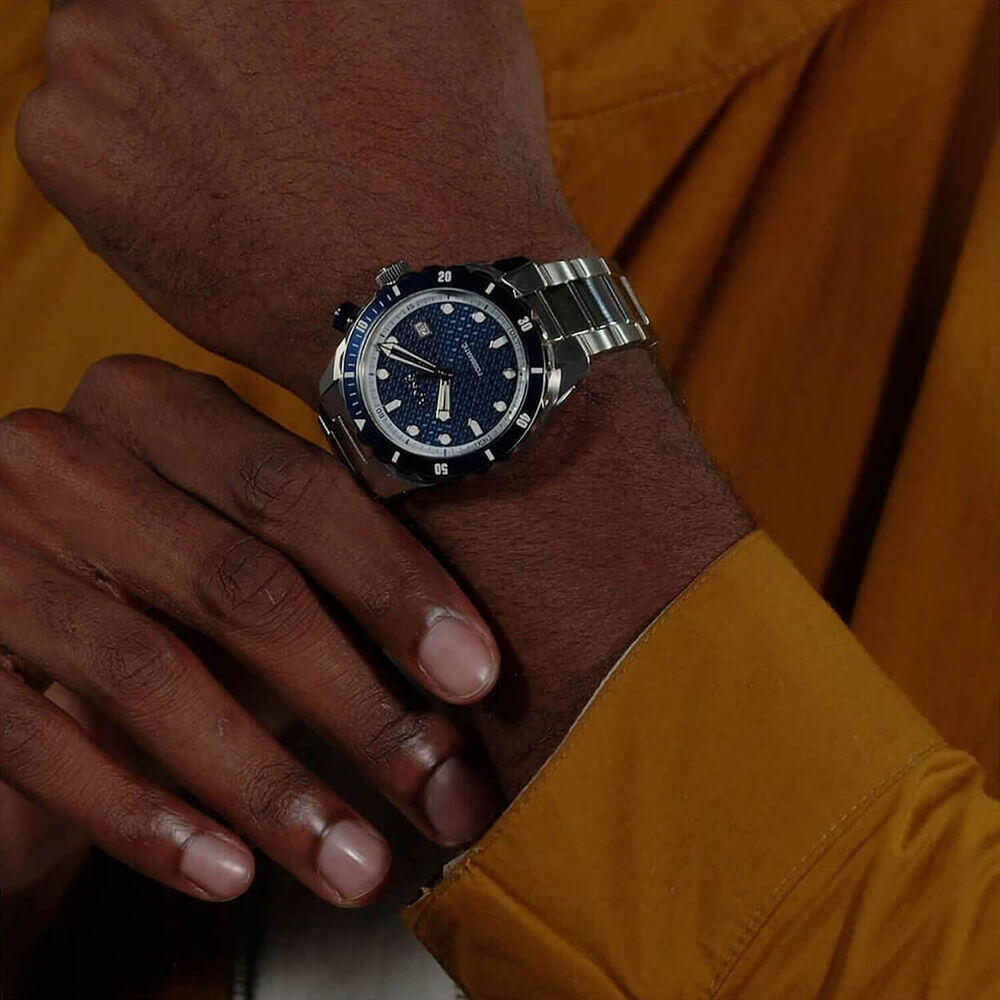 BOSS Bossmatic 42mm Blue Dial Stainless Steel Bracelet Watch image number 3