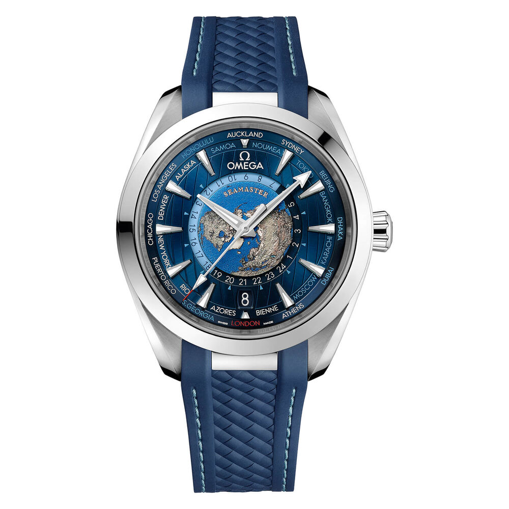 Omega Seamaster Aqua Terra Blue Dial Mens Blue Strap Watch image number 0