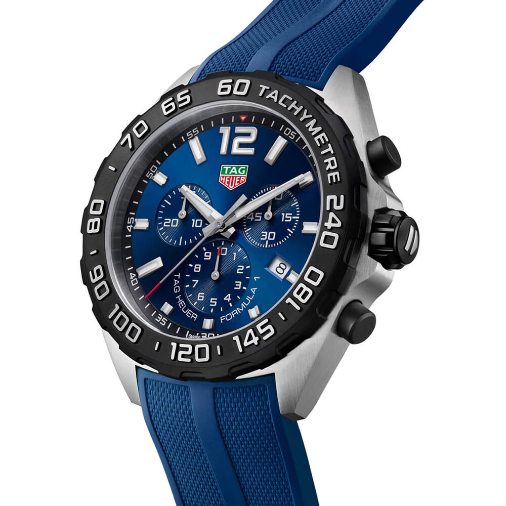 TAG Heuer Formula 1 Chronograph 43mm Blue Dial Rubber Strap Watch image number 1