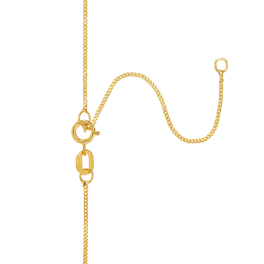 9ct Yellow Gold Plain Initial C Pendant With 16-18' Chain  (Chain Included) image number 2