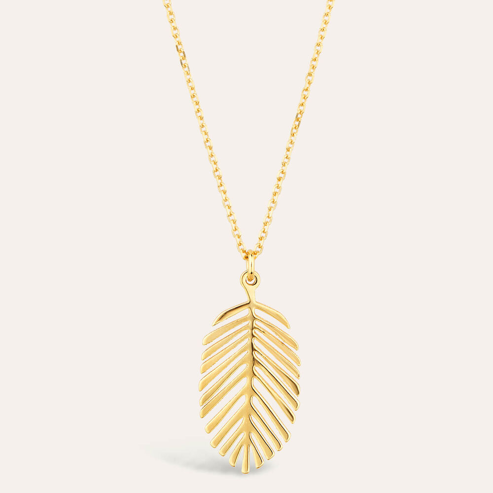 9ct Polished Feather Pendant