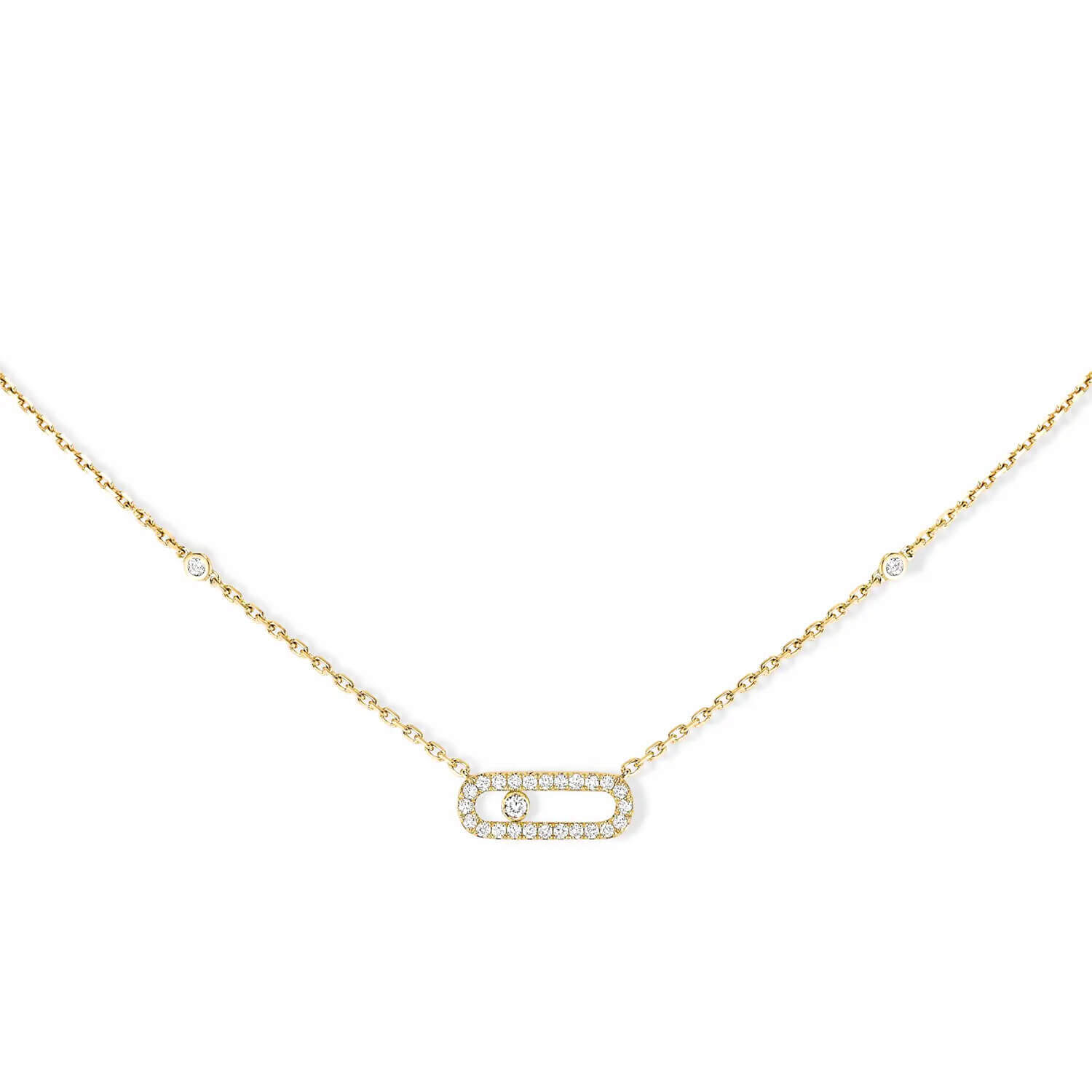 Messika Move Uno Yellow Gold 0.20ct Pave Diamond Necklace