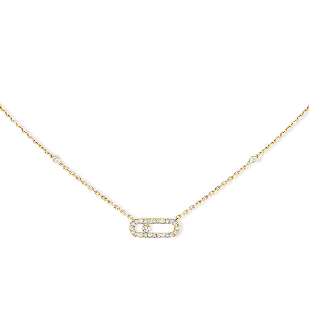 Messika Move Uno 18ct Yellow Gold 0.20ct Pave Diamond Necklace image number 0