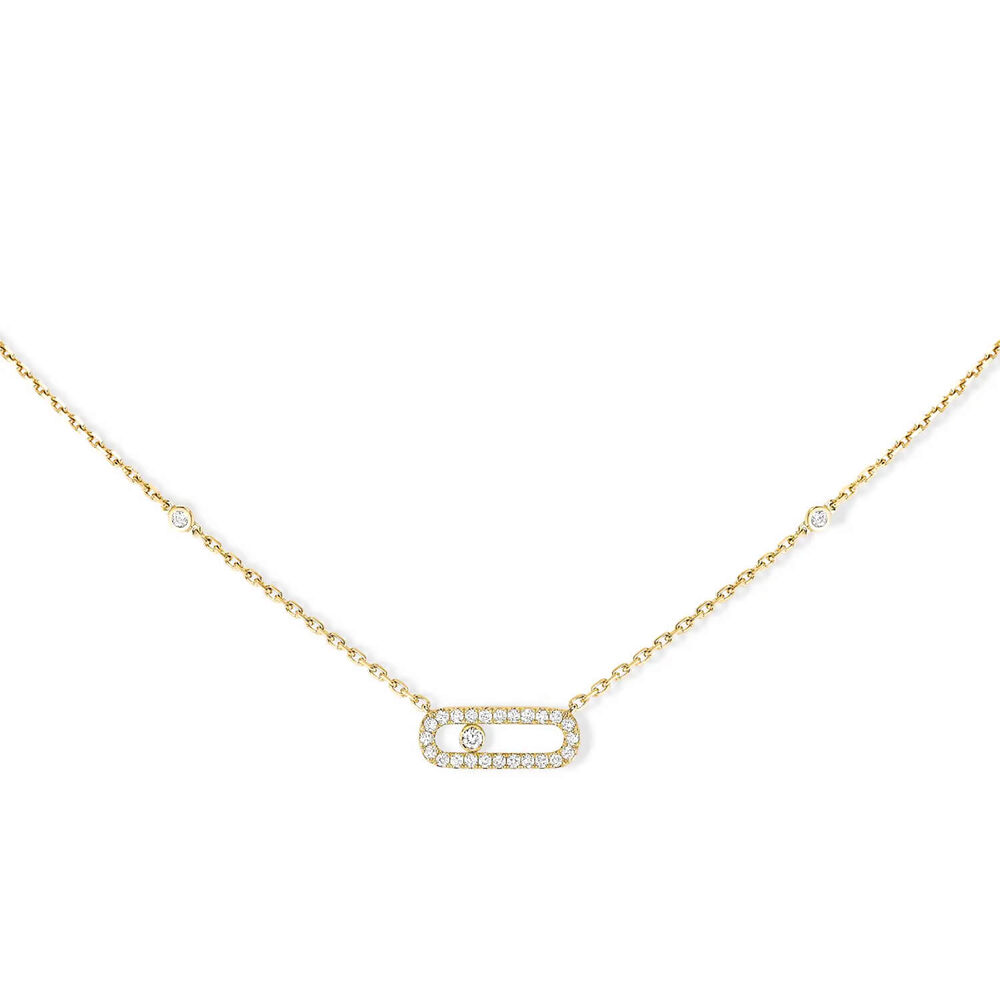 Messika Move Uno 18ct Yellow Gold 0.20ct Pave Diamond Necklace