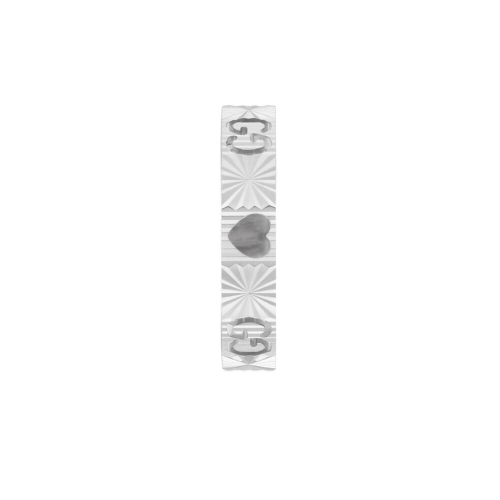 Gucci Icon 4mm White Gold Ring (UK Size L) image number 1