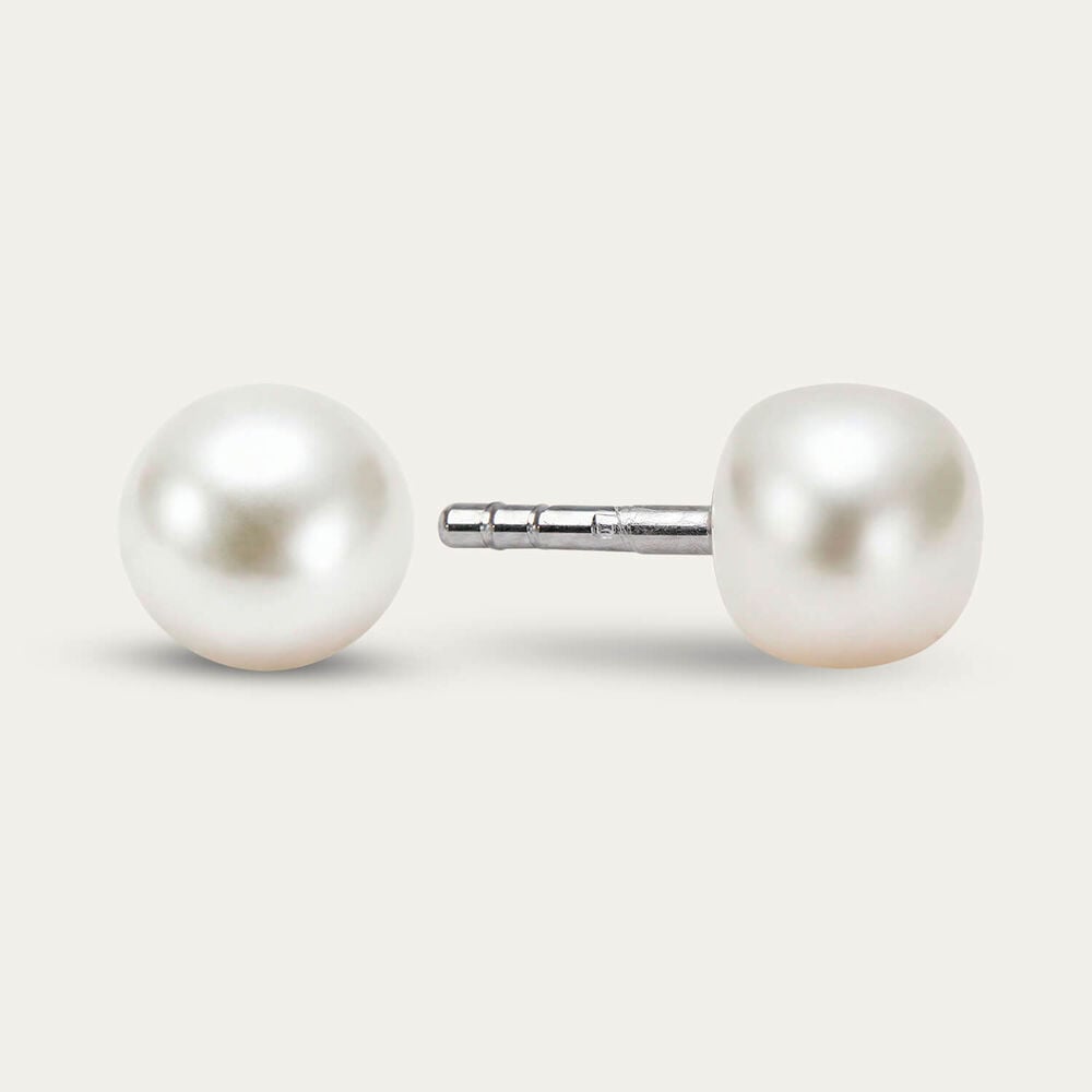 Sterling Silver 6mm Pearl Stud Earrings