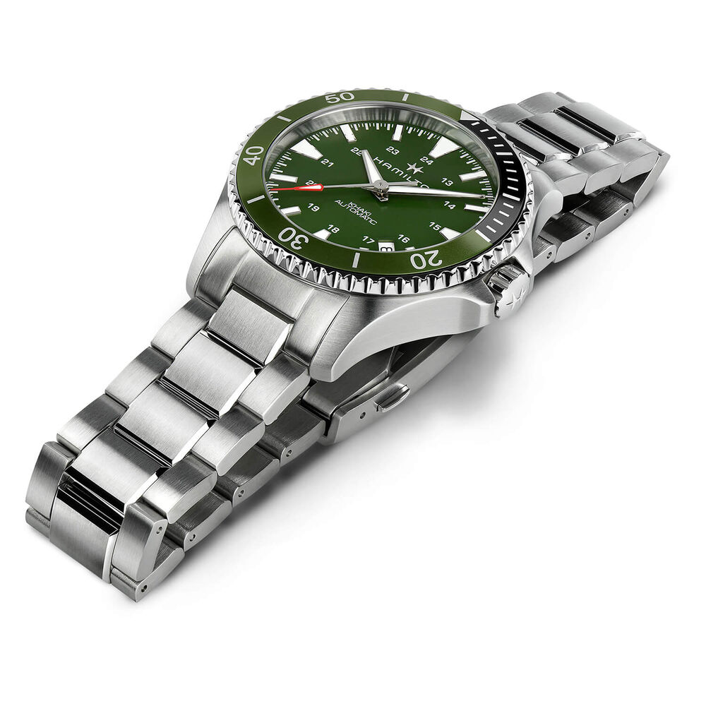 Hamilton Khaki Navy Scuba Auto 40mm Green Steel Case Bracelet Watch