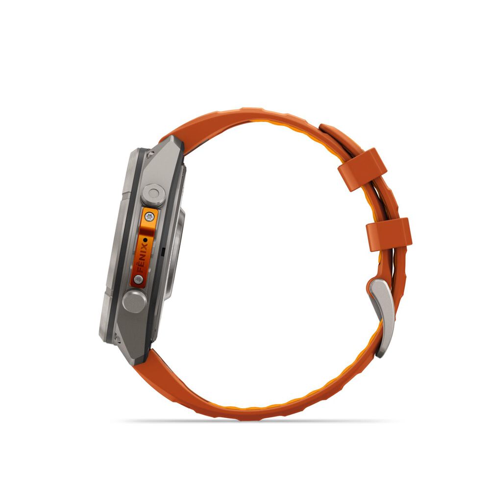 Garmin fenix 9 Pro 47mm Titanium Autumn Orange/Spark Orange Silicone Strap Watch