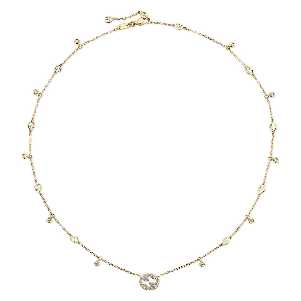 Gucci Interlocking Yellow Gold Diamond Necklet