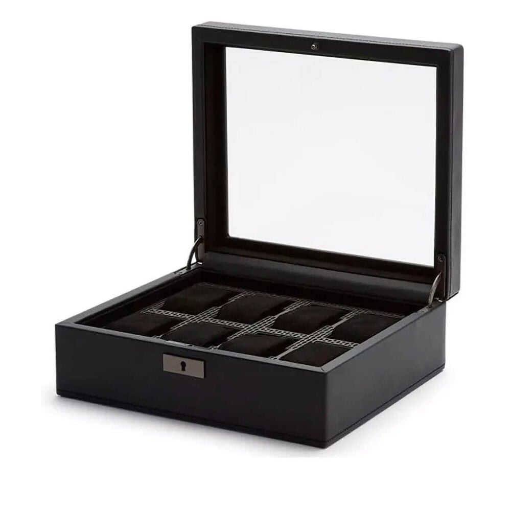 WOLF Axis 8 Pc Powder Coat Finish Vegan Leather Watch Box