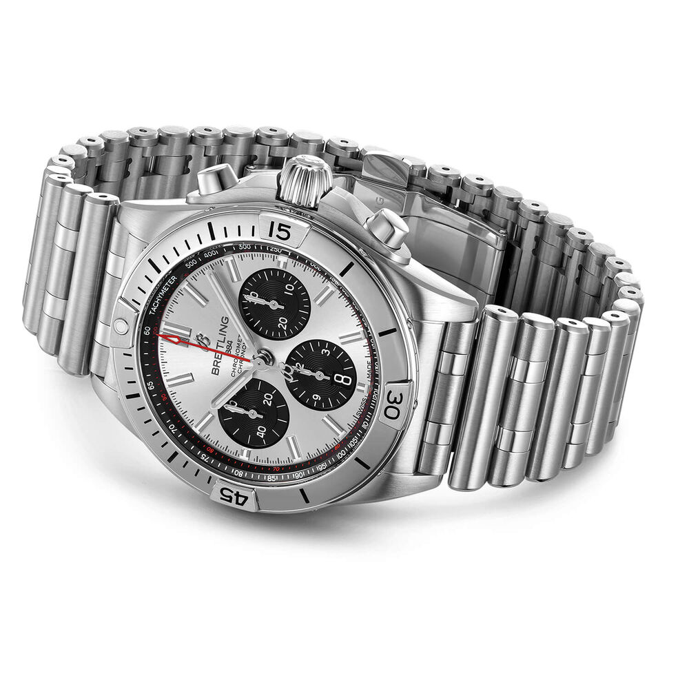 Breitling Chronomat 42mm Mens Steel Dial Steel Bracelet Watch image number 2