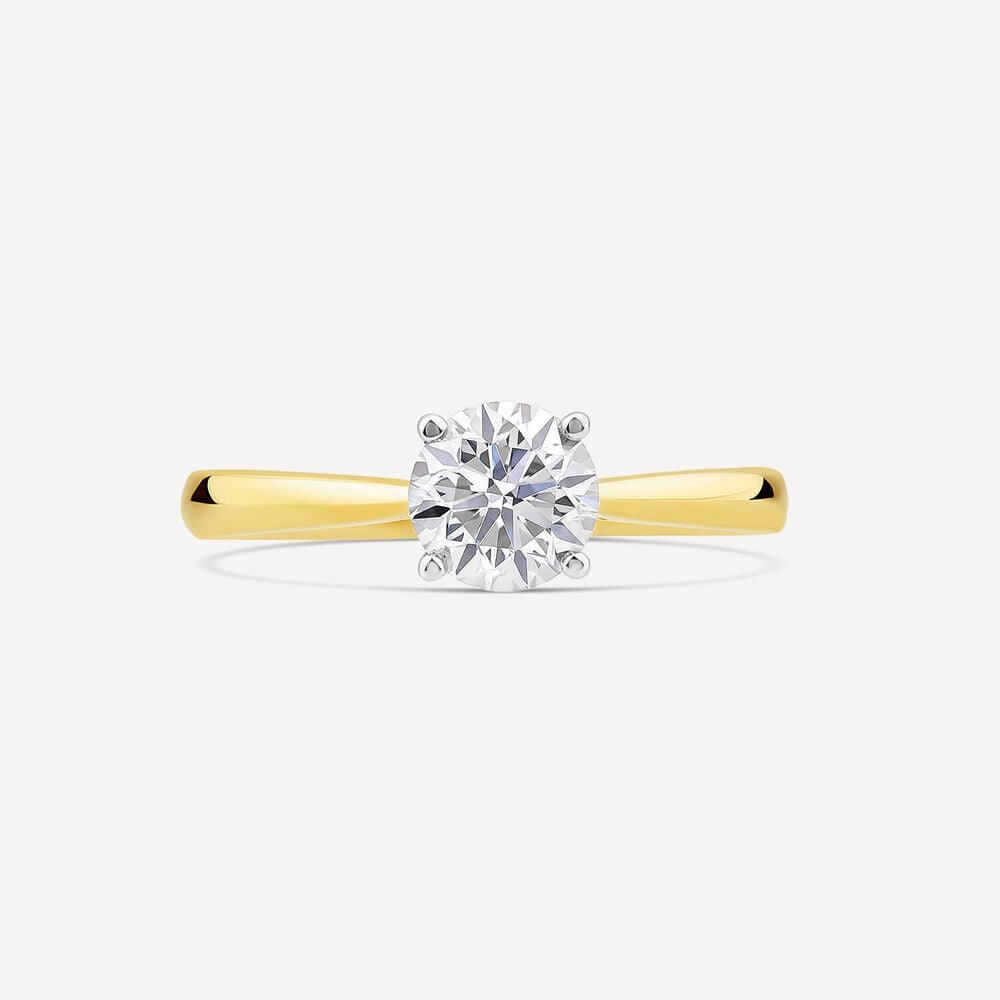 18ct Yellow Gold 1.00ct Round Brilliant Diamond Four Claw Solitaire Ring