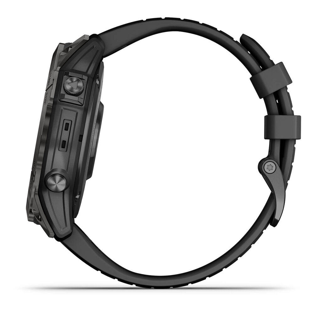 Garmin Epix Pro Gen 2 Sapphire 51mm Carbon Grey DLC Titanium Case Black Silicone Strap Watch image number 9