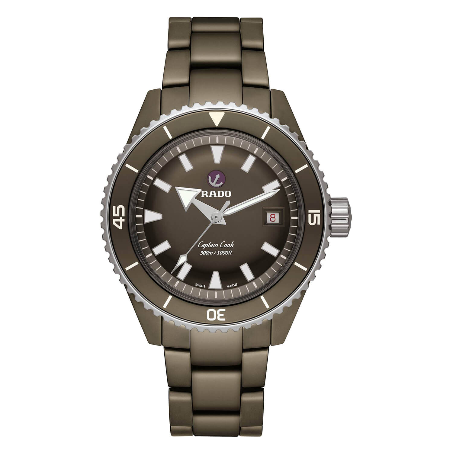 Rado Captain Cook High Tech Ceramic Diver 43mm Automatic Green Dial Ceramic Case Bracelet Watch