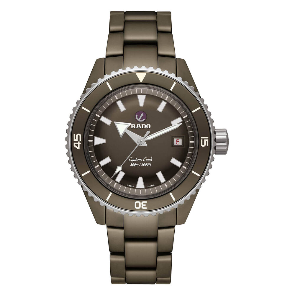 Rado Captain Cook High-Tech Ceramic Diver 43mm Automatic Green Dial Ceramic Case Bracelet Watch