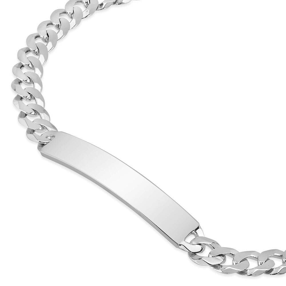 Sterling Silver ID Plate Curb Link Bracelet