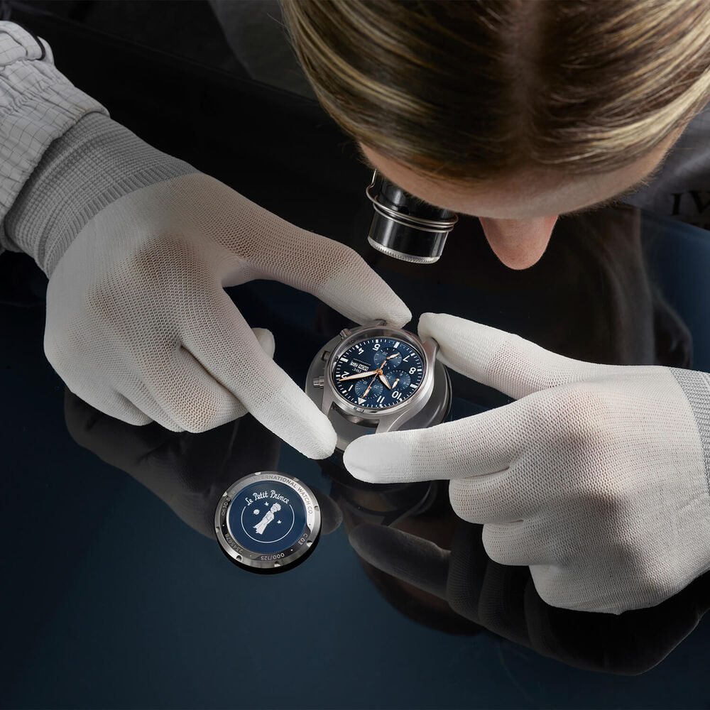 IWC Schaffhausen Pilot's Chronograph Le Petit Prince 41mm Blue Dial & Rubber Strap Watch