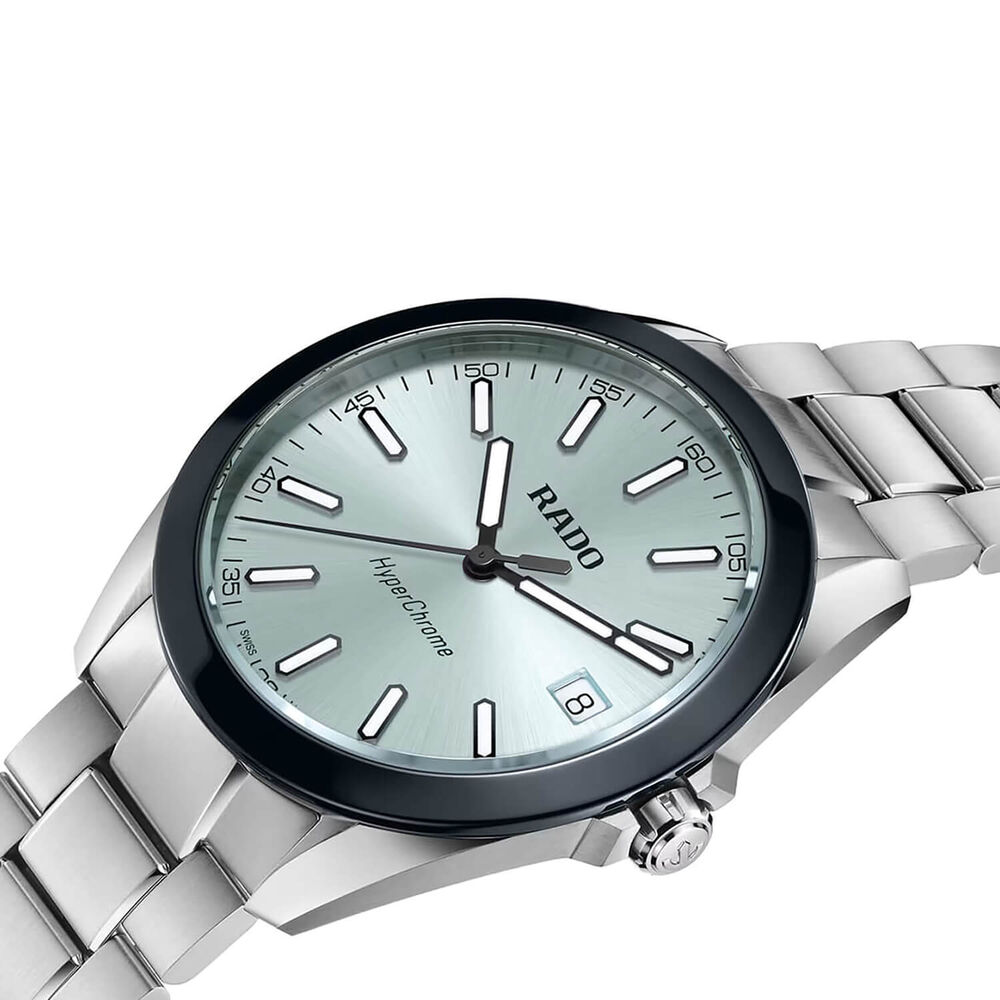 Rado HyperChrome Quartz 41.5mm Ice Blue Dial Steel Bracelet Watch image number 1
