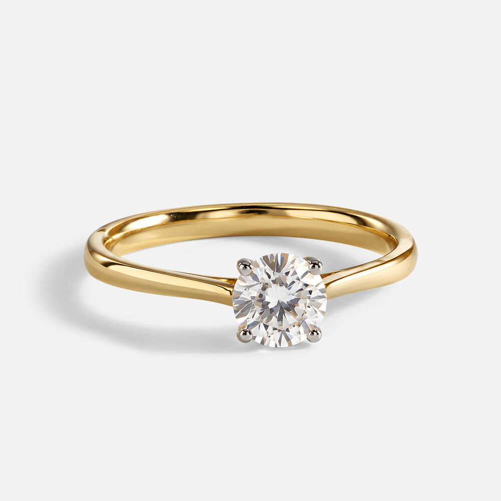Classic 18ct Yellow Gold 0.50ct Round Brilliant Diamond Four Claw Solitaire Ring