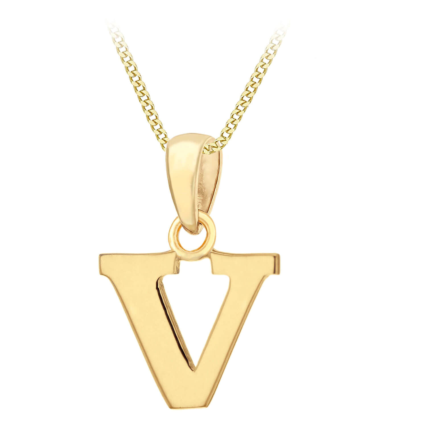 V top locket gold