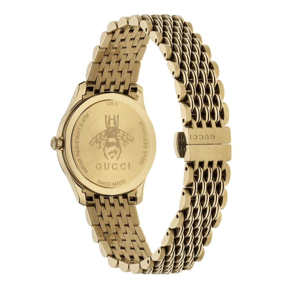 Gucci G-Timeless 29mm Bee Detail Yellow Gold PVD Case Watch