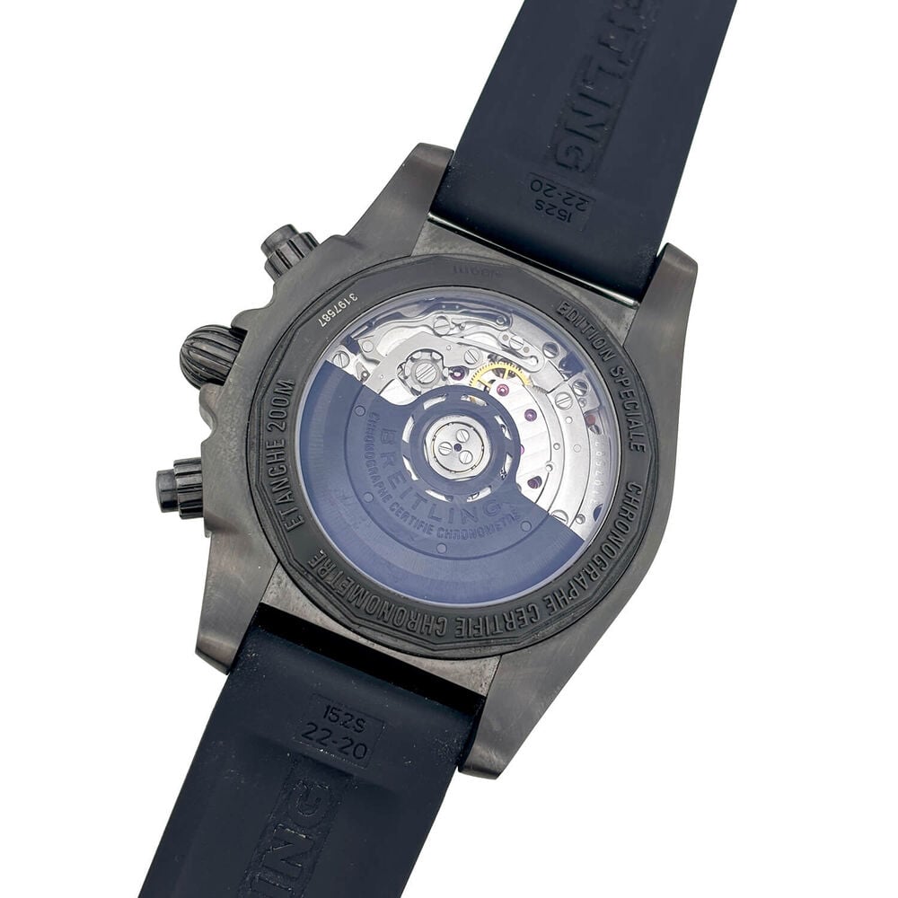 Pre-Owned Breitling Chronomat 44mm Yellow Dial Black Rubber Strap Watch image number 3