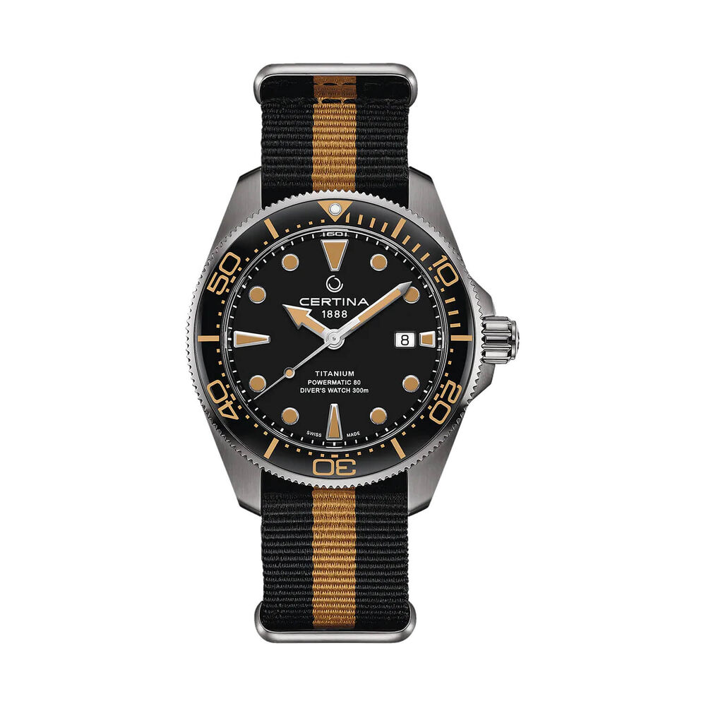 Certina DS Action Diver Powermatic 80 43mm Black Dial Synthetic Strap Watch