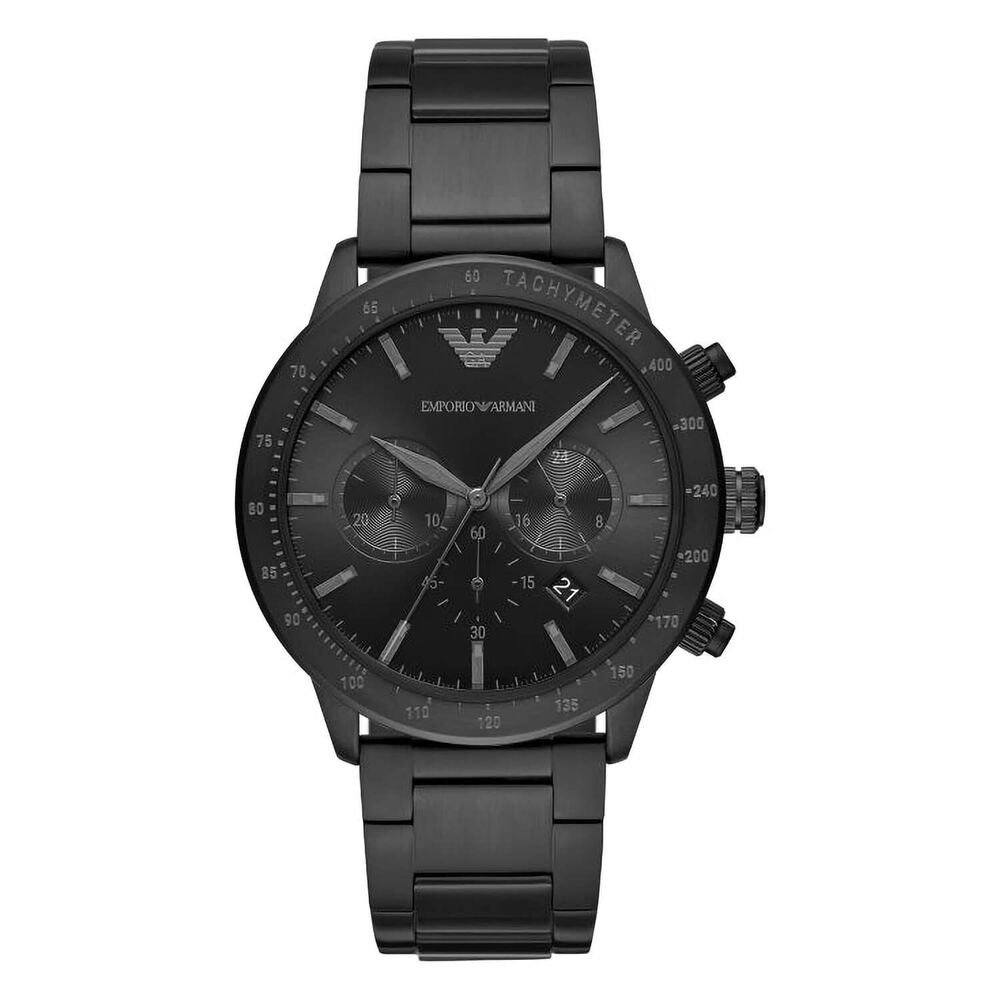 Emporio Armani Mario 43mm Dial Chronograph PVD Steel Case Bracelet Watch