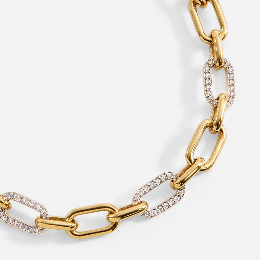 Yellow Gold Plated Vermeil Sterling Silver 0.40ct Lab Grown Diamond Rectangular Link Bracelet