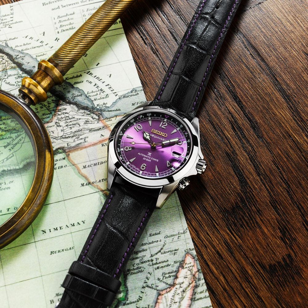 Seiko 145th Anniversary Alpinist Mechanical Limited Edition Edo Purple Watch