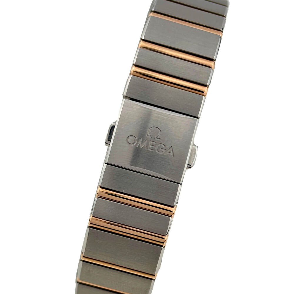 Pre-Owned OMEGA Constellation 28mm MOP Dial Diamond Dots Rose Gold & Steel Bracelet Watch image number 2