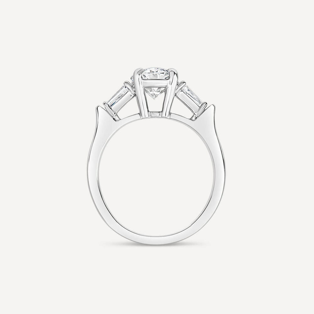 Born Platinum 1.98ct Lab Grown Oval & Baguette Diamond Sides Ring image number 1