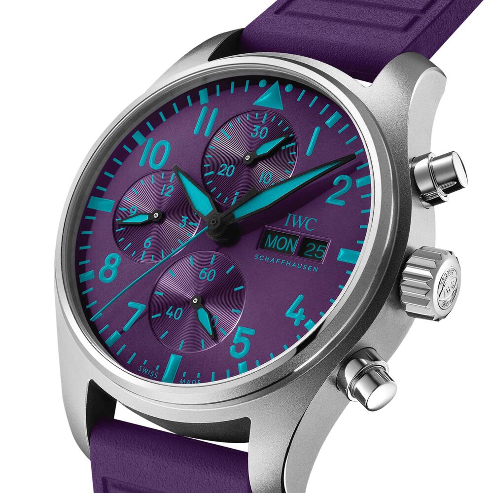 IWC Schaffhausen Pilot's Chronograph 41 "Mercedes-AMG Petronas" Purple Dial & Strap Watch