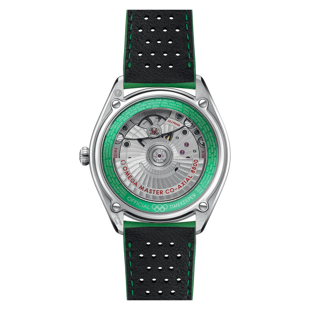 Omega Limited Edition Official Olympic Green Leather Men's Watch image number 1