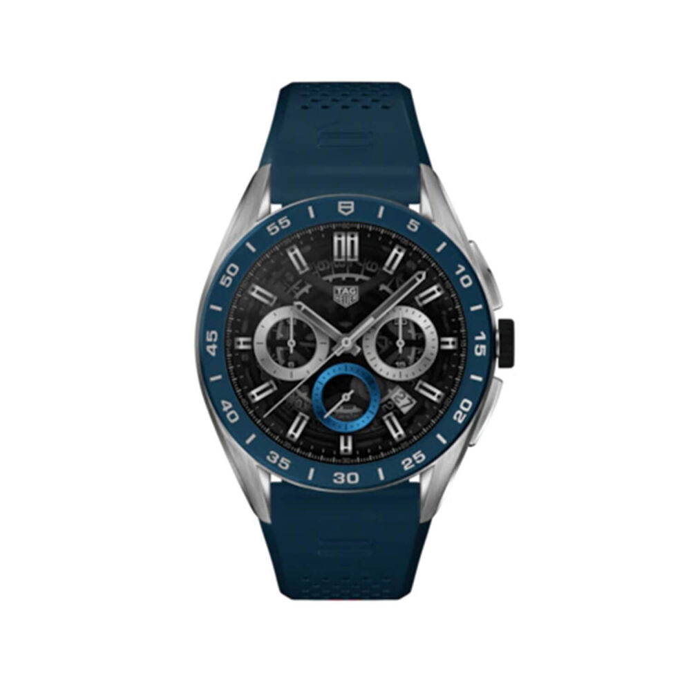 TAG Heuer Connected 45mm Touch Screen Blue Rubber Strap Watch