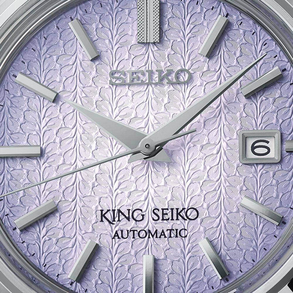 King Seiko KSK 6L ‘Tenjin-Fuji Violet’ 38.6mm Dial Stainless Steel Bracelet Watch