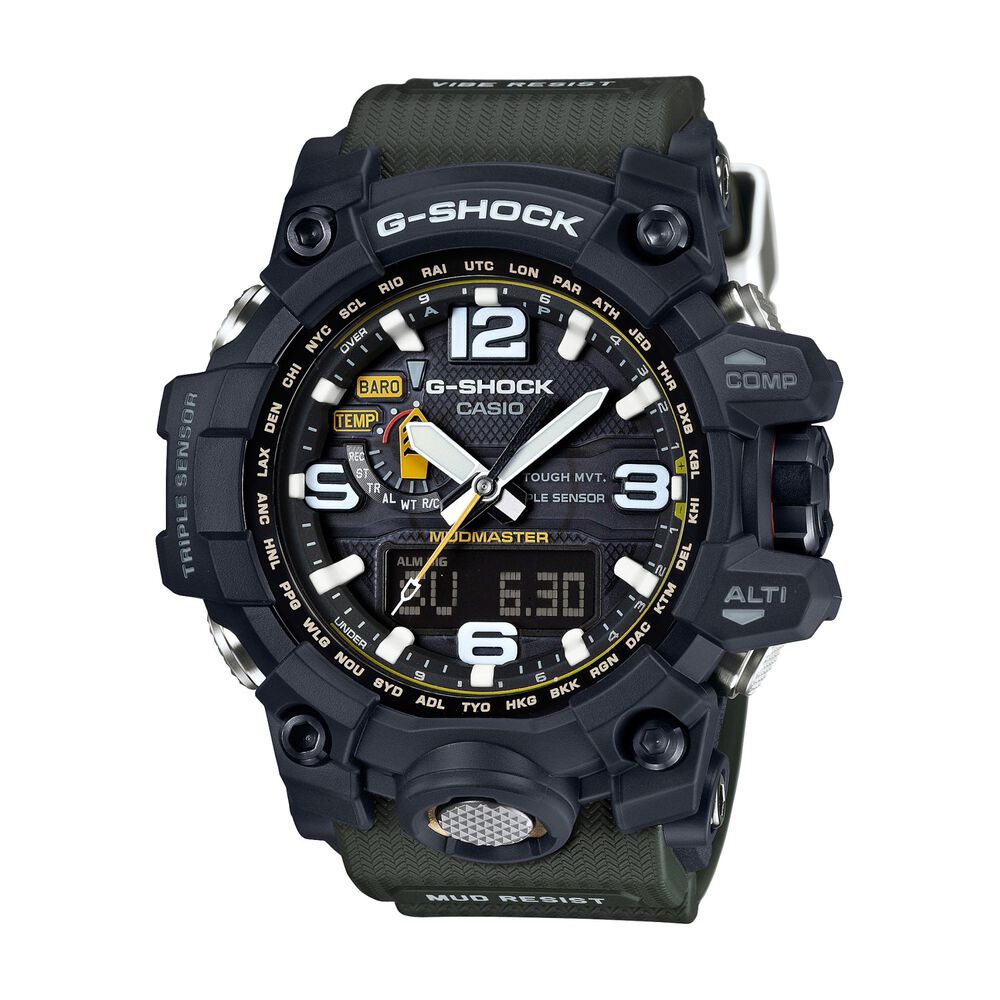 Casio G-Shock Mud Master men's solar-powered multi-function khaki strap watch image number 0