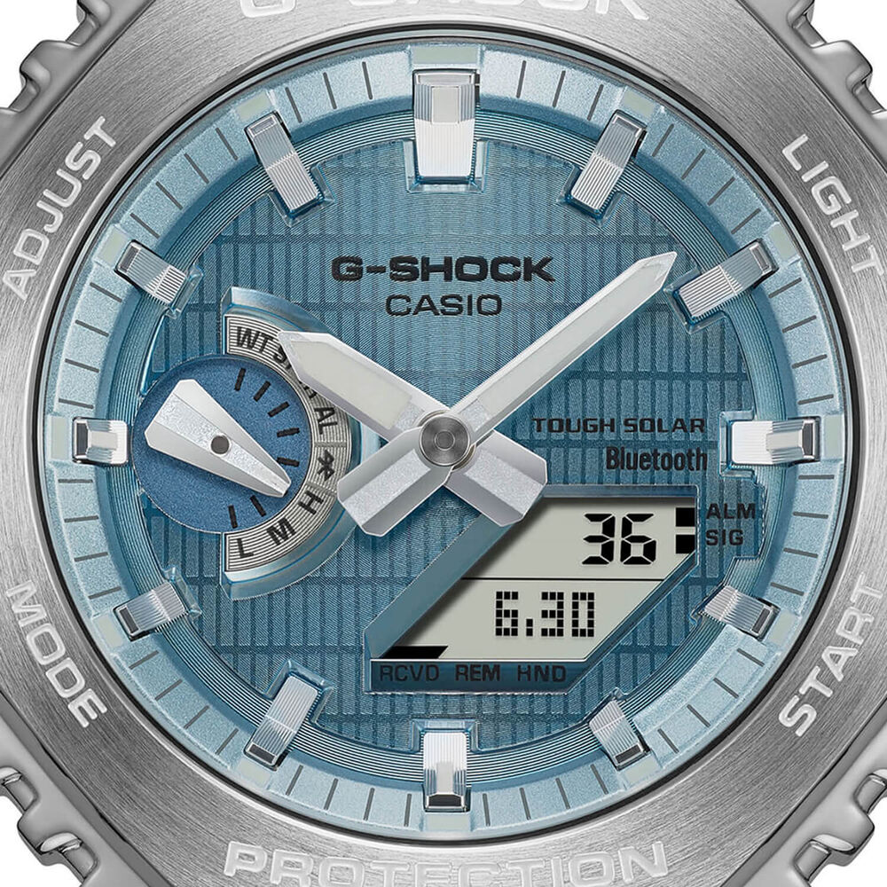 G-SHOCK Metal Covered 49.3mm Blue Dial Black Resin Strap Watch image number 2