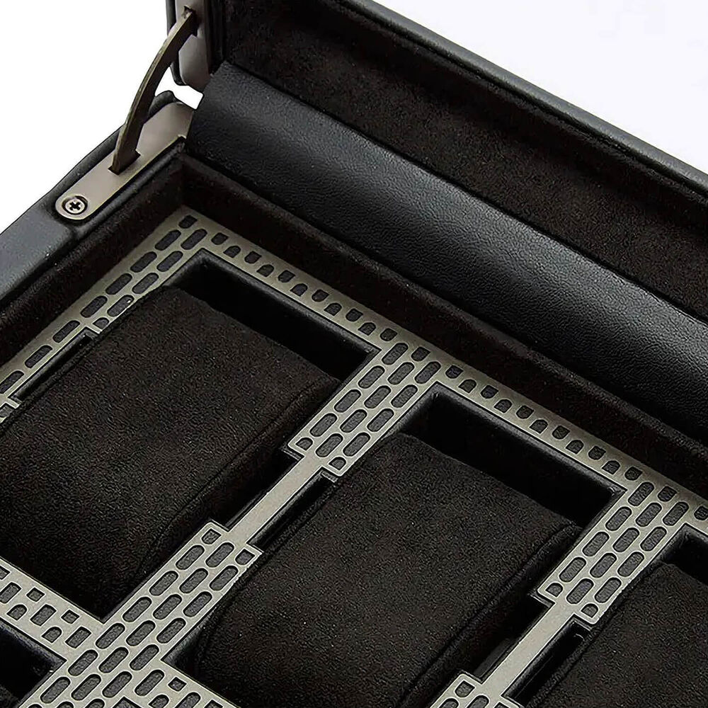 WOLF Axis 10 Pc Powder Coat Finish Vegan Leather Watch Box