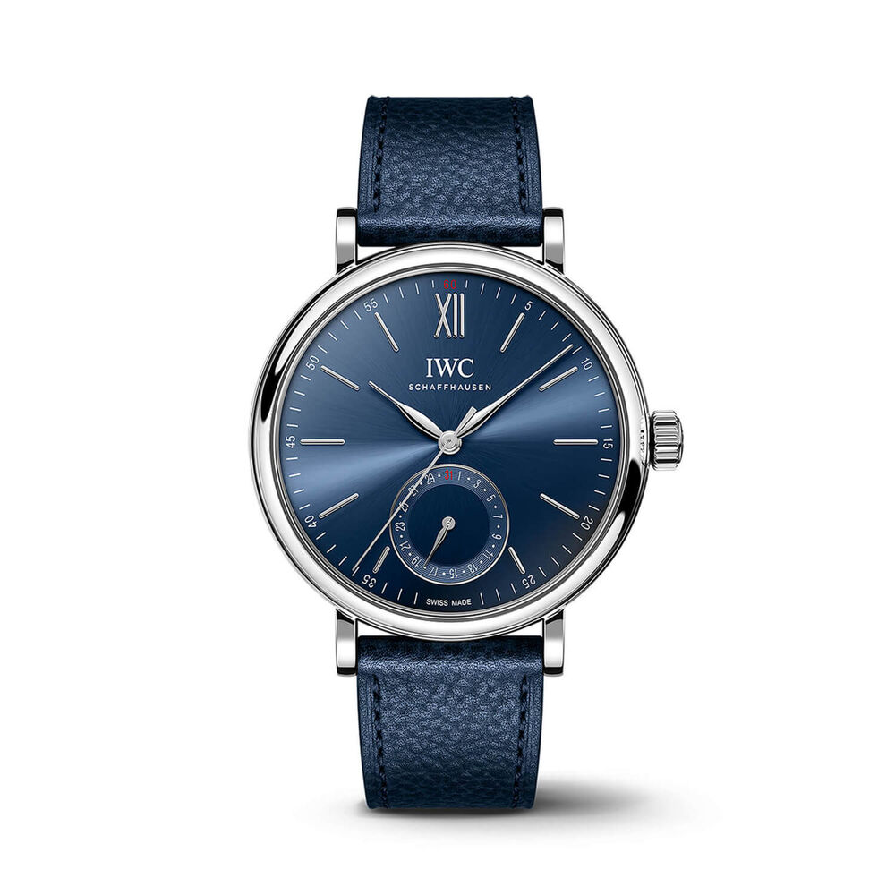IWC Schaffhausen Portofino Pointer Date Laureus 39mm Dial Leather Strap Watch