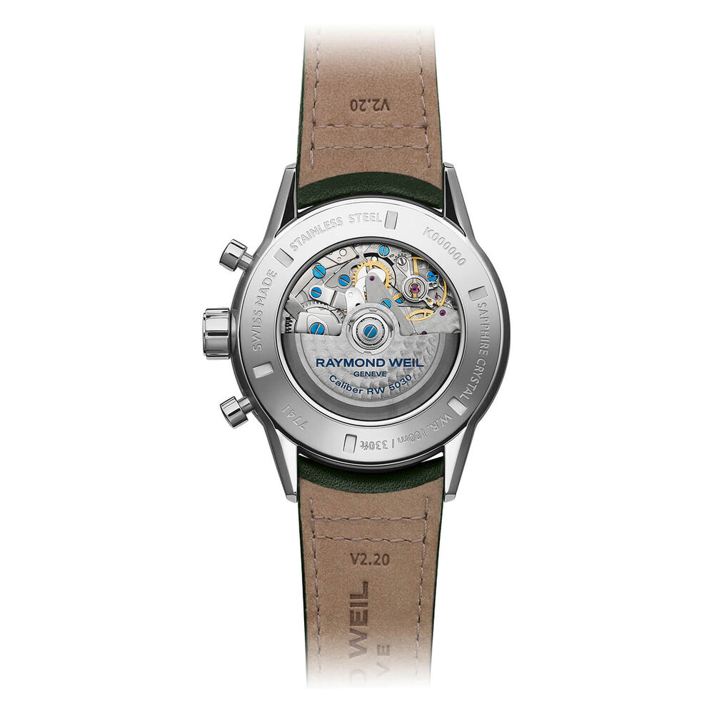 Raymond Weil Freelancer Chronograph 43.5mm Green Dial & Strap Watch image number 2