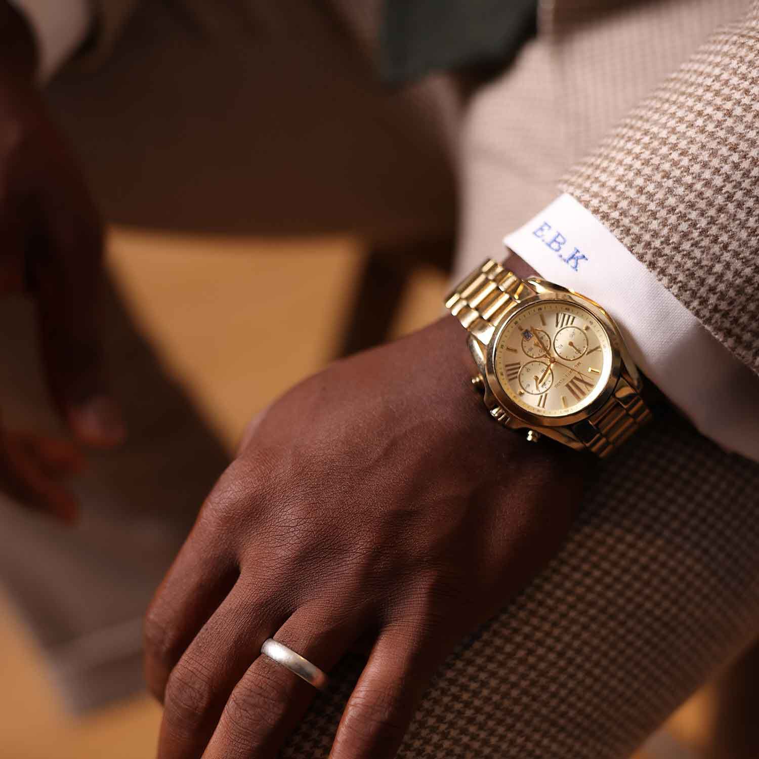 Gold mk mens clearance watch with diamonds