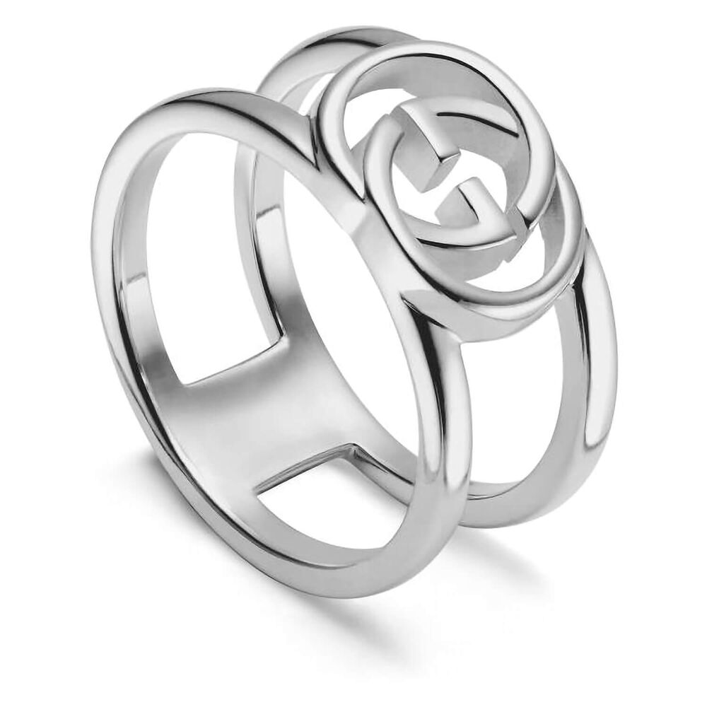 Gucci Interlocking G Motif Sterling Silver Ring (UK Size R)